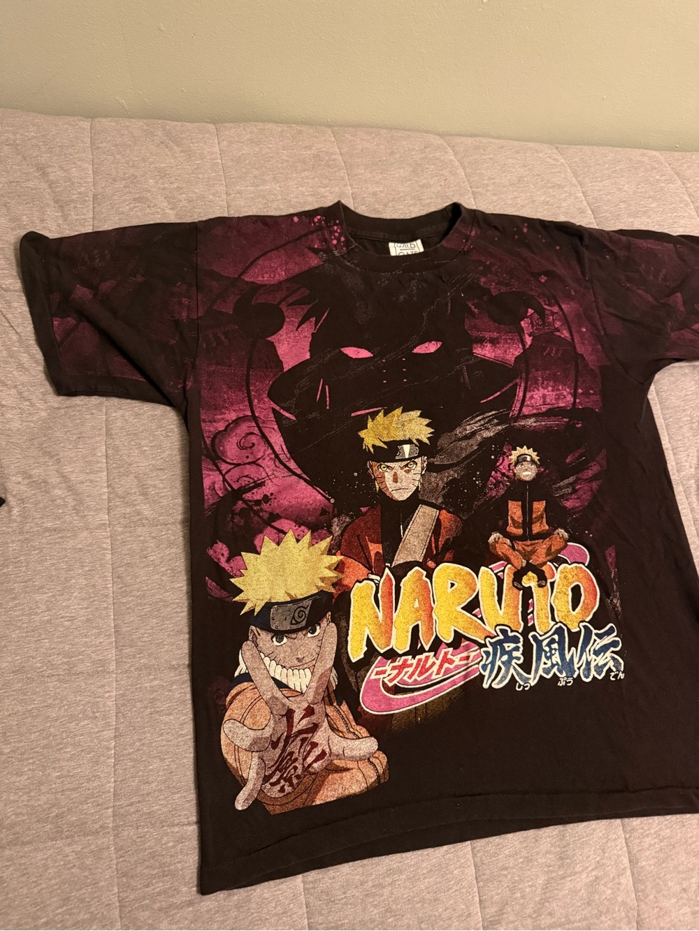 Naruto Graphic Short Sleeve Tee - Black & Purple - Picture 2 of 9